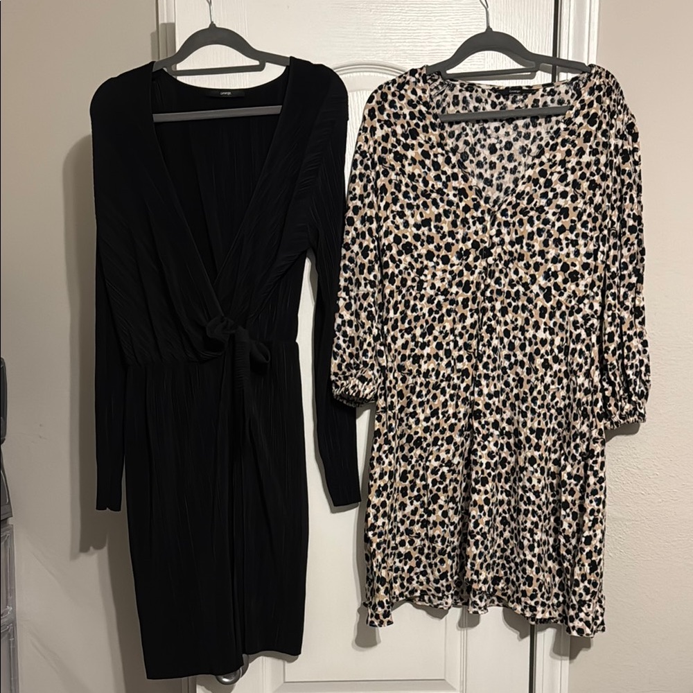 George Black Sheath Dress with Puff Sleeves